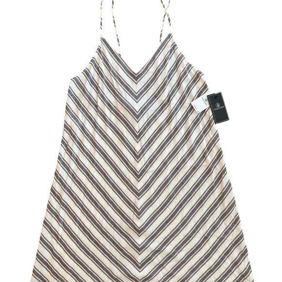 🌴 Volcom Striped Beach Mini Dress, Size M - Picture 9 of 10